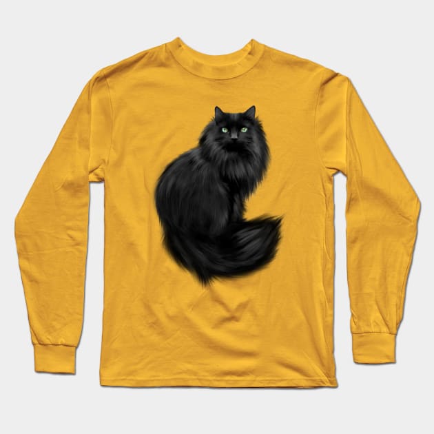 Beautiful Long Haired Cat Long Sleeve T-Shirt by cameradog